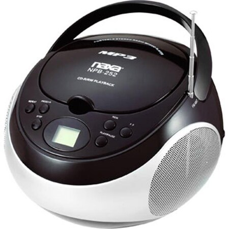 Naxa Electronics NAXA NPB-252BLK Portable MP3-CD Player with AM-FM Stereo Radio- Black NPB-252BLK